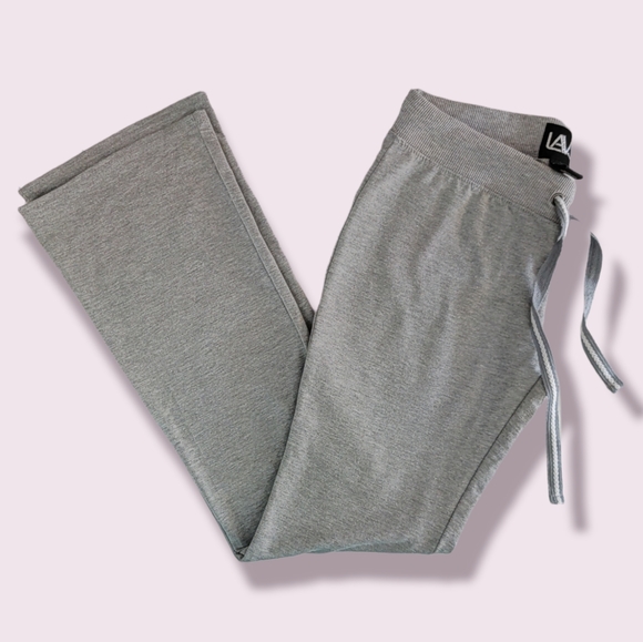 LAVC Womens Grey Drawstring Yoga Pants with Rainbow LOVE Design Size Large - Picture 2 of 14